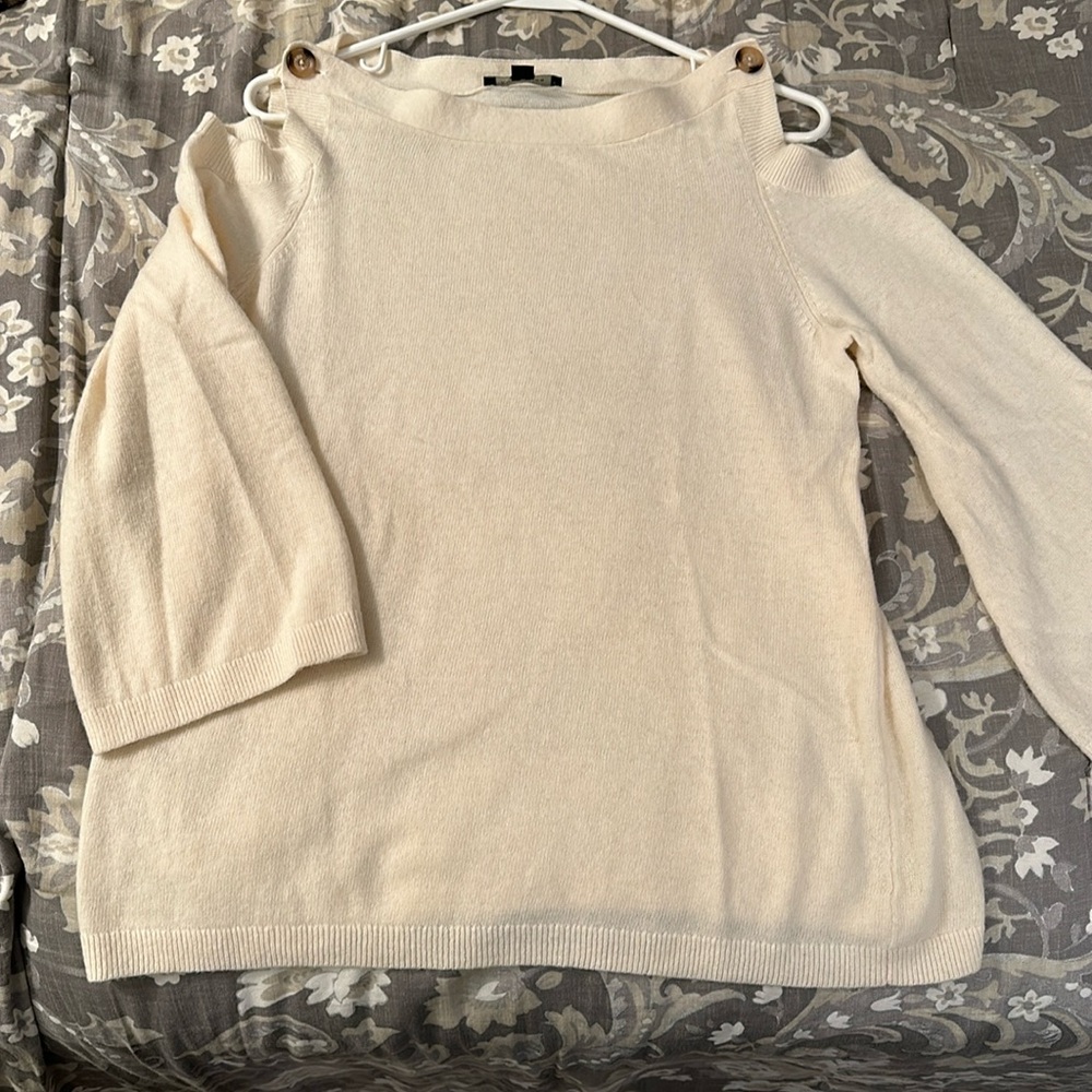 Ann Taylor Open Shoulder Wool Blend Sweater